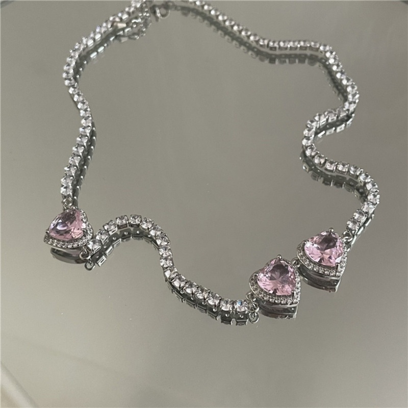 Vòng cổ Mặt Trái Tim Đính Đá Zircon Lấp Lánh Cho Nữ