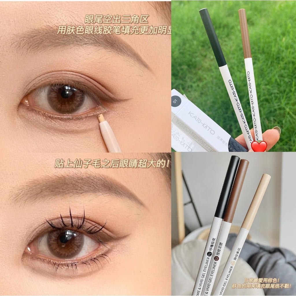 Bút kẻ mắt Kato lâu trôi chống thấm nước không nhòe cao cấp phù hợp cho người mới bắt đầu
