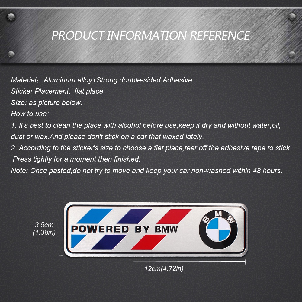 Decal Hợp Kim Nhôm Trang Trí Xe Hơi BMW M Power Logo X1 X3 X5 X6 F10 F01 F11 F20 F30 E34 E36 E87 E39 E60 E46 E91