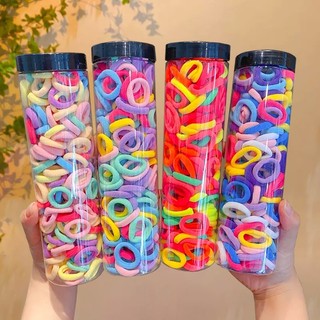 Set 100 dây cao su buộc tóc co giãn nhiều màu sắc