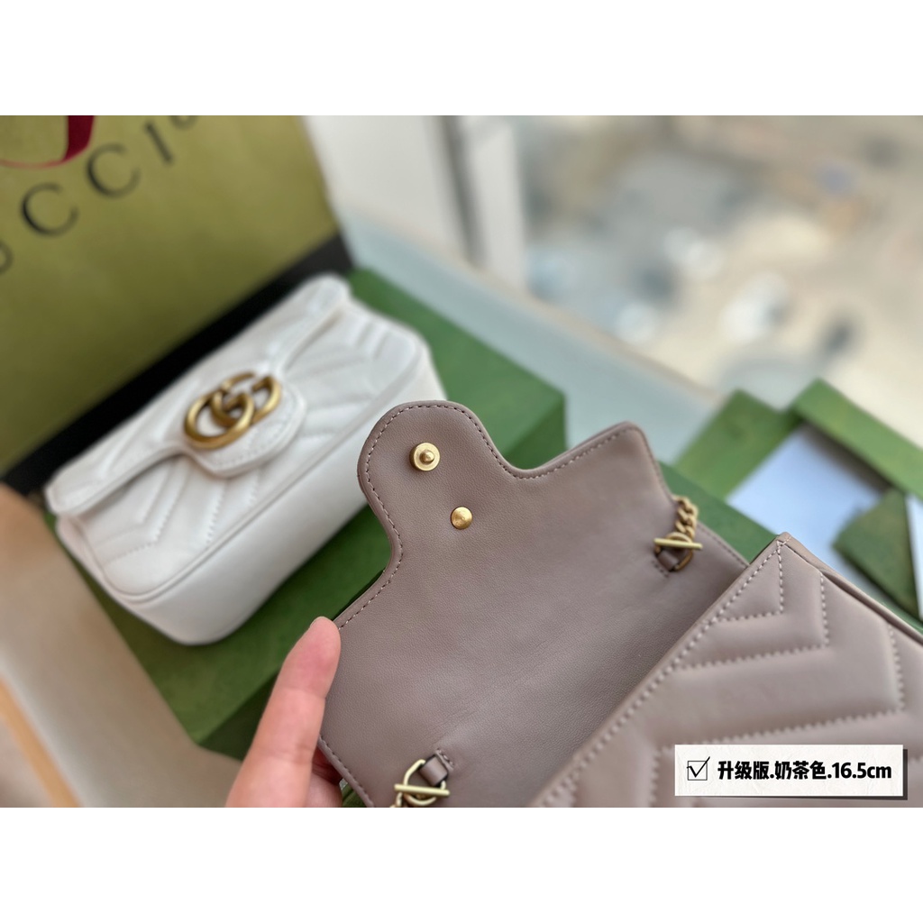 Túi Đeo Chéo Denim Dây Xích Marmont