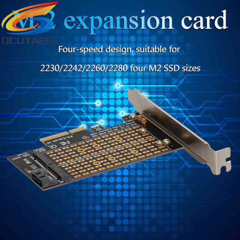 Dual M.2 to PCI-E 3.0 X4 Adapter for PCIe NVMe SATA M2 SSD 2230 2242 2260 2280