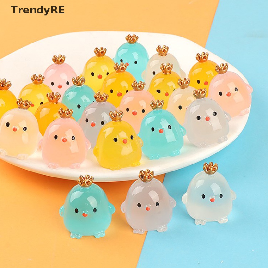 Mới Đèn Ngủ Hình Chú Gà Đội Vương Miện Thủ Công Bằng Nhựa resin Trang Trí Ban Đêm diy RE