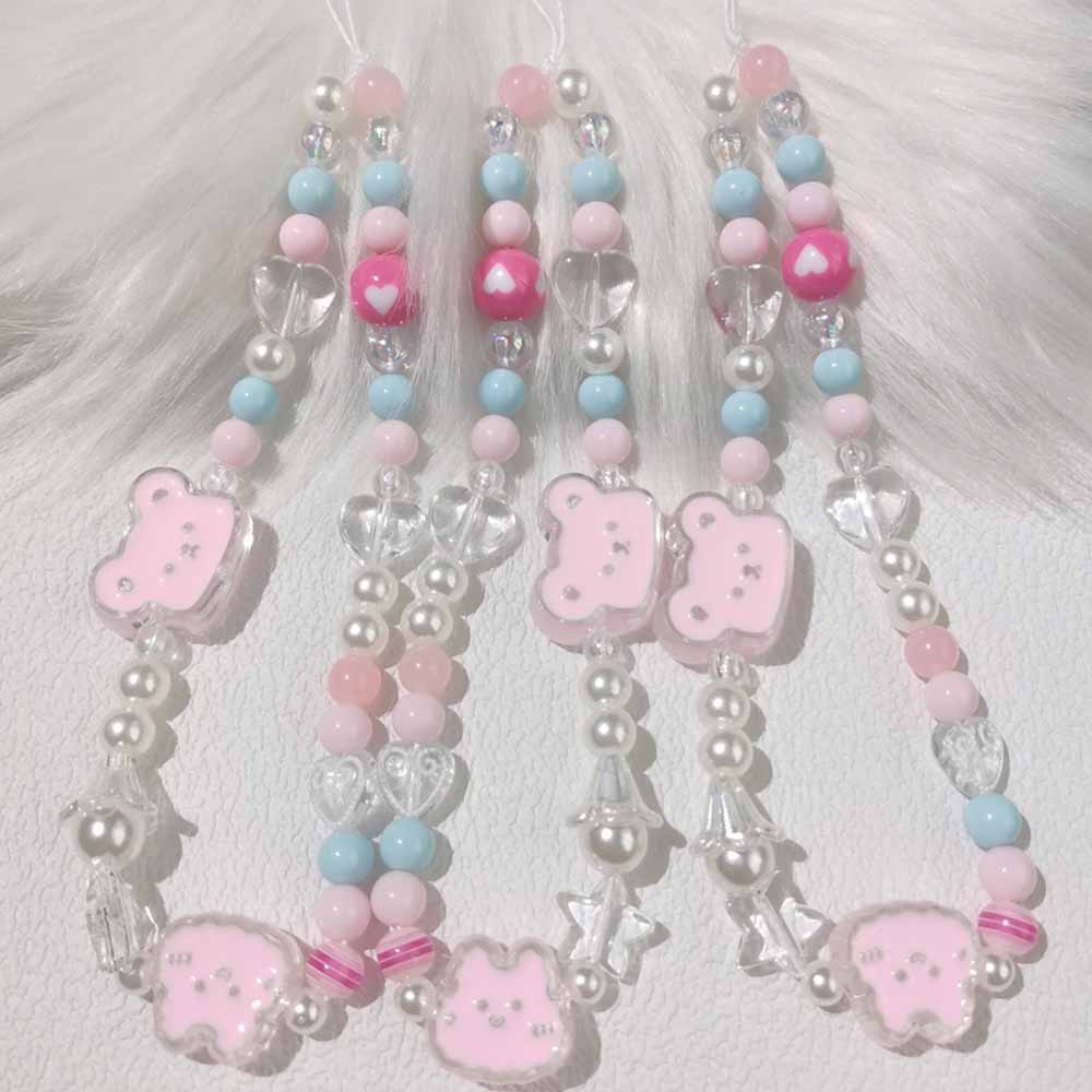 Dây Đeo Điện Thoại Bằng Acrylic Mềm Hình Gấu / Mèo Nhiều Màu Dễ Thương Chống Thất Lạc