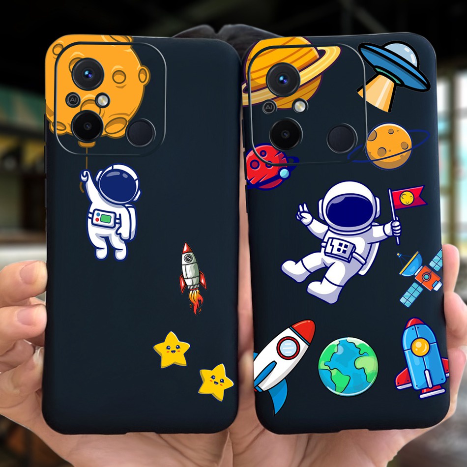 Ốp Điện Thoại Silicon Mềm Màu Kẹo Hình Bò Sữa Phi Hành Gia Cho Xiaomi Redmi 12C 11A 2023 Redmi12c 4G