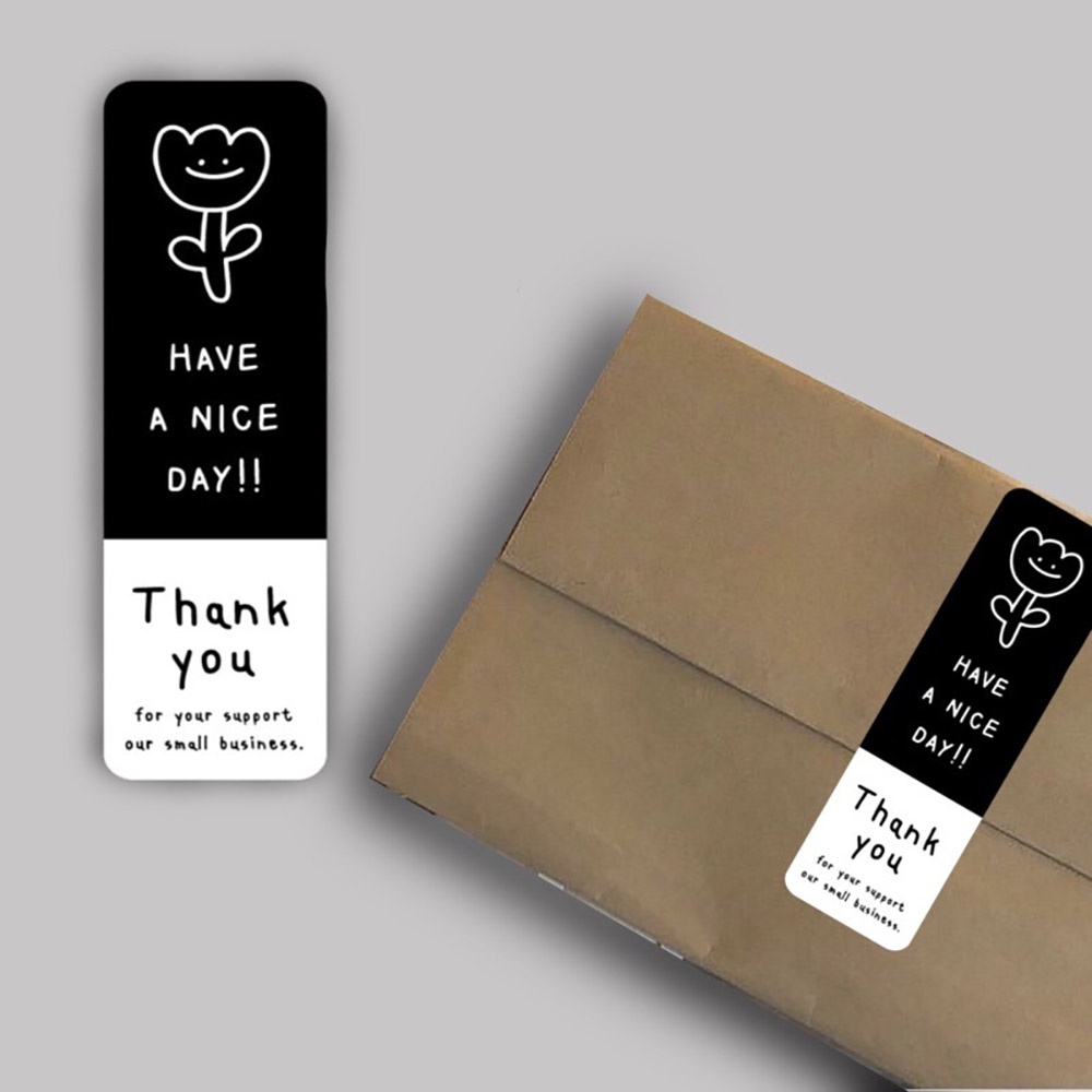 Bộ 30 Miếng Dán Hình Vuông In Chữ Thank You Dùng Trang Trí Quà Tặng