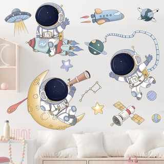 Self-adhesive wall stickers trang trí vũ trụ planet space astronaut cartoon self-adhesive wall stickers phòng trẻ em khoa học và công nghệ mu