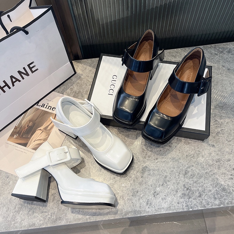Giày Mary Jane Pháp niche thời trang giày cao gót giày búp bê khí chất cao cấp gót dày