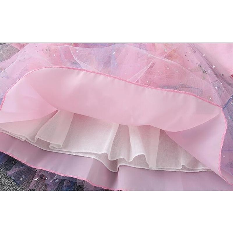 Đầm Công Chúa Elsa Tay Dài Dễ Thương Cho Bé Gái