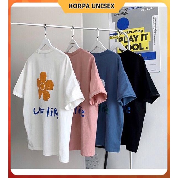 Áo thun tay lỡ form rộng hoa UNF Like - Unisex nam nữ đều mặc được