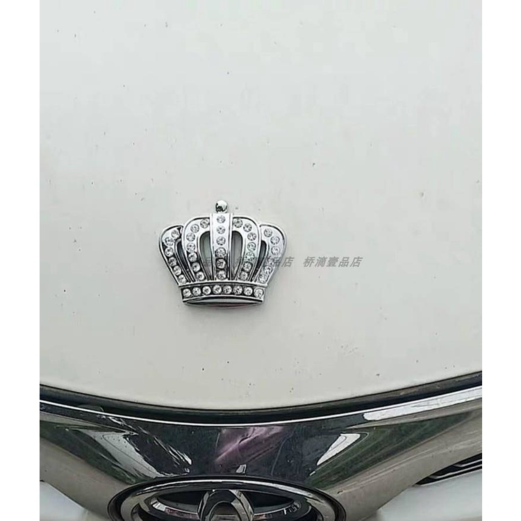 Car Metal Label Modified Diamond Crown Labeling Three-Dimensional 3D Stickers Crown Personality Car Labeling Decorative Sticker Car Body Sticker NBBI