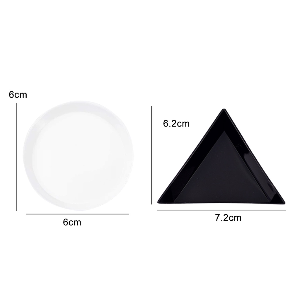 Bộ 10 Khay Nhựa Đựng Hạt Pha Lê Trang Trí Móng Tay Màu Sắc Xinh Xắn