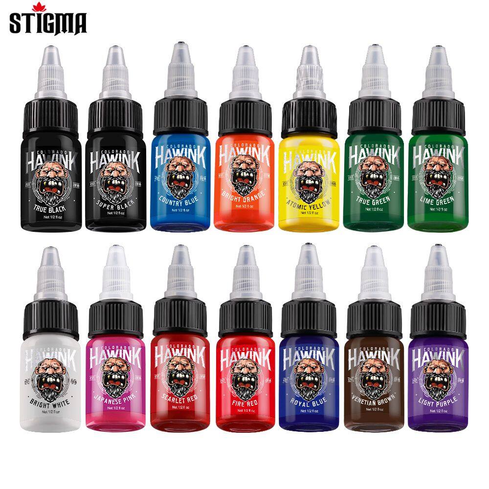 Mực Xăm Bán Vĩnh Viễn Chất Lượng Cao 14 Màu Tùy Chọn 15ml