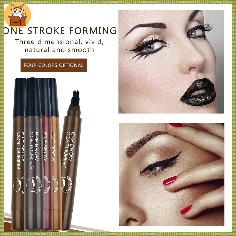 Bút Kẻ Lông Mày Màu Đen / Nâu Chống Thấm Dành Cho Trang Điểm