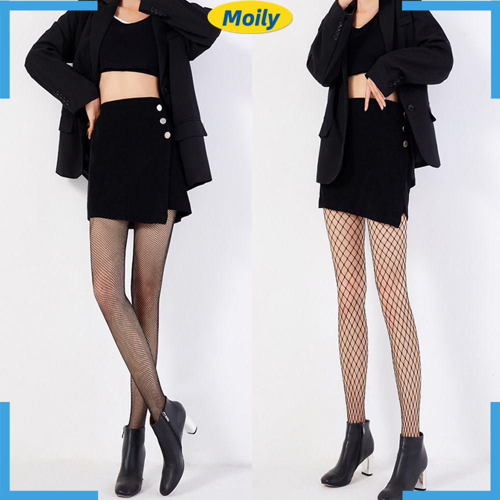 Quần tất dạng lưới bằng nylon rỗng màu đen phong cách gợi cảm thời trang cho nữ