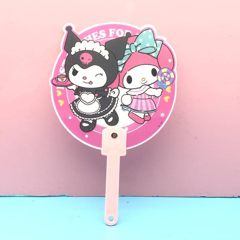 SANRIO Quạt Mini Cầm Tay Bằng PVC Họa Tiết Hoạt Hình Cinnamoroll Mymelody Kuromi PomPom Purin Pochacco Dễ Thương Sáng Tạo Làm Quà Tặng Cho Bé Trai Bé Gái