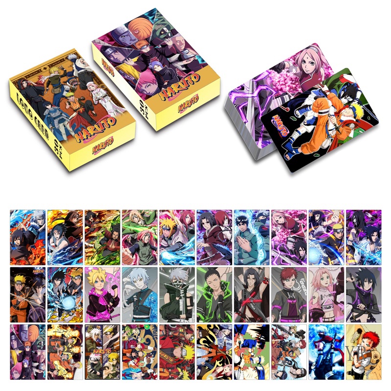 Bộ 30 Thẻ Hình Nhân Vật Anime Naruto Dùng Làm Quà Tặng