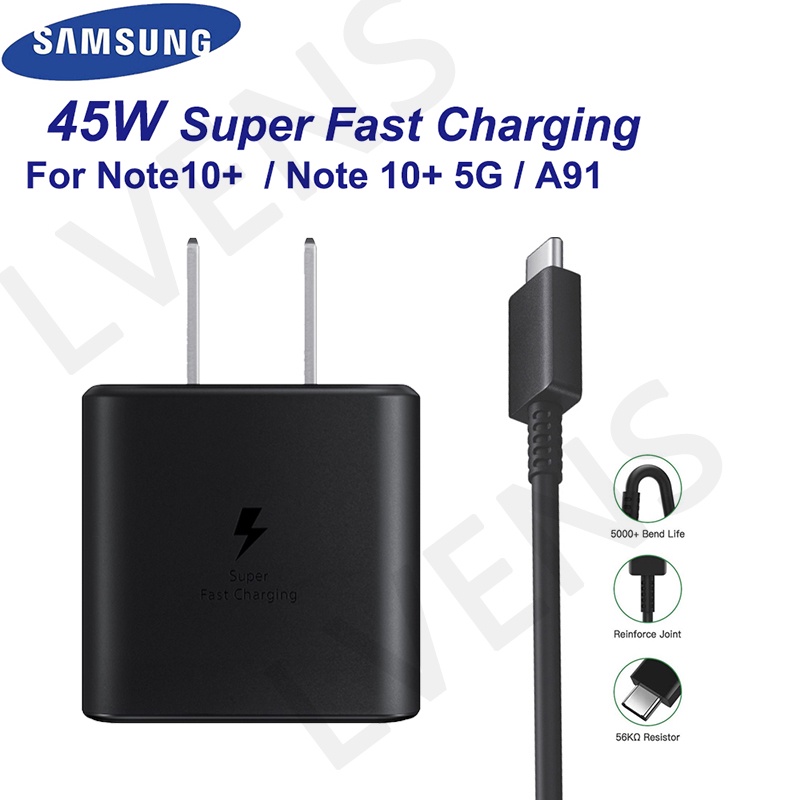 SAMSUNG Dây Cáp Sạc Nhanh Loại C 45W PD Cho GalaxyS23 S22 S21 S20 Ultra S10 Plus S10E Note 10 A81 A70