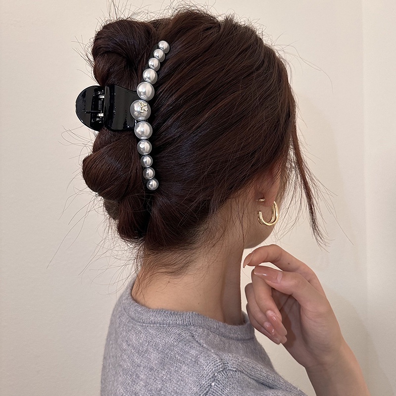 Kẹp Tóc Nơ Đính Ngọc Trai Cao Cấp Oversize Phong Cách Hàn Quốc Mới 2023