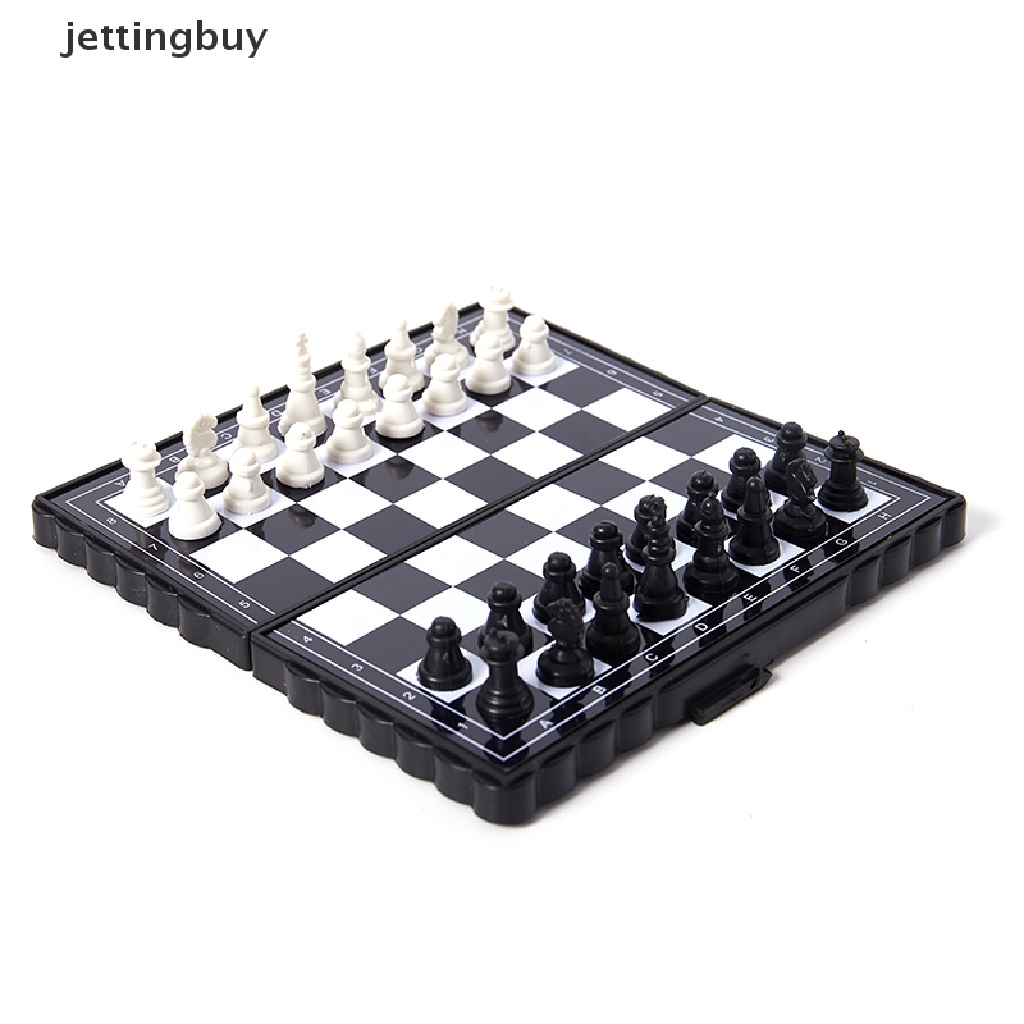 Bộ bàn cờ vua mini JETTING với 32 quân cờ bằng nhựa có thể gấp gọn tiện dụng