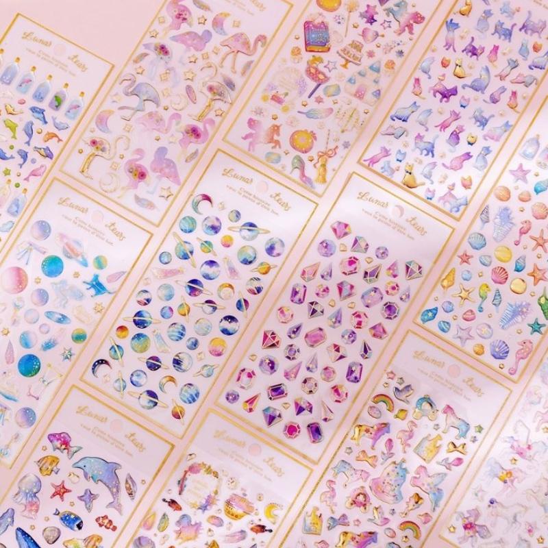 Sticker Miếng Dán Pha Lê keo dán sáng tạo trang trí nhiều hình dễ thương cute - Hally shop