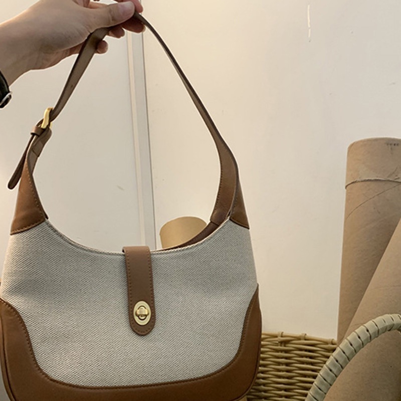 Túi Đeo Vai Bằng Vải canvas Chất Lượng Cao Màu Sắc Khối Lập Phương Cổ Điển Pháp Dành Cho Bạn Nữ