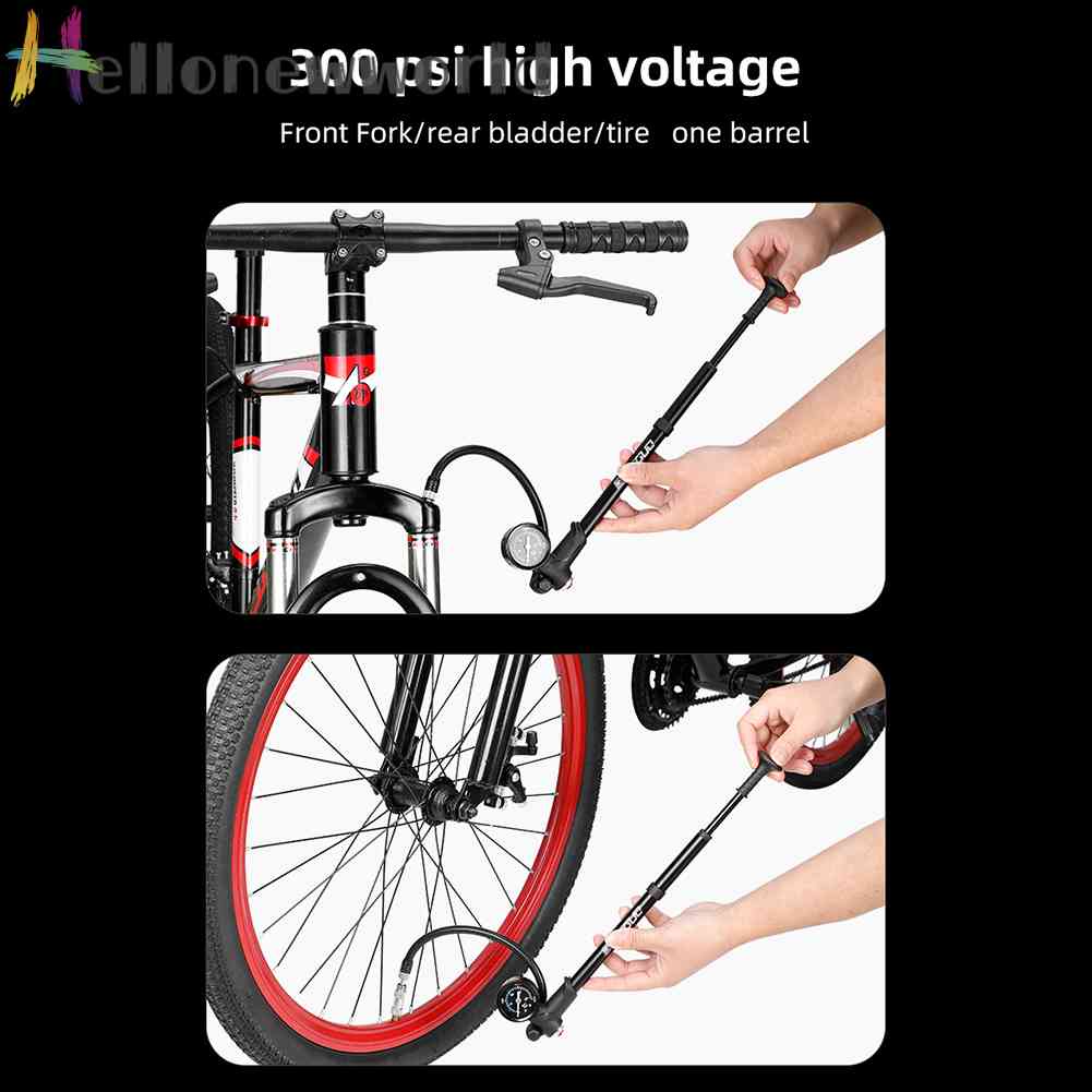 Bơm Xe Đạp Áp Suất Cao 300psi Bằng Hợp Kim Nhôm