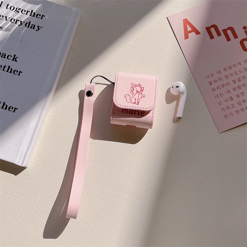 Vỏ Bảo Vệ Hộp Sạc Tai Nghe Bluetooth Airpod Pro 2 1 2 3 Pro 2 Bằng Da PU Hình Mèo Marie Hoạt Hình Dễ Thương