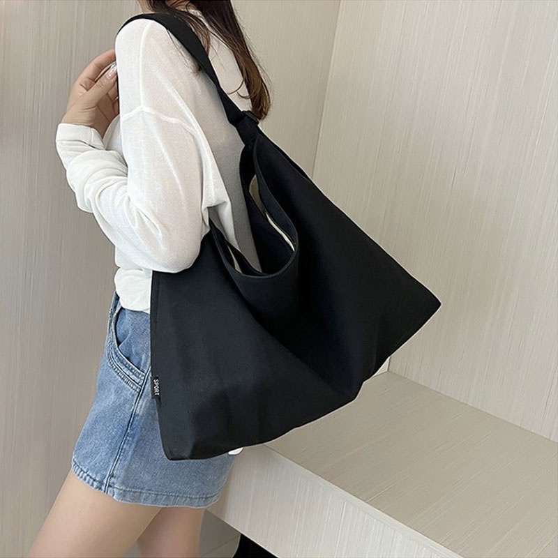 AlphaZ Túi Xách Đeo Vai Bằng Vải Bạt Đơn Giản Sức Chứa Lớn Phong Cách Nhật Bản Dễ Phối Đồ Cho Nữ