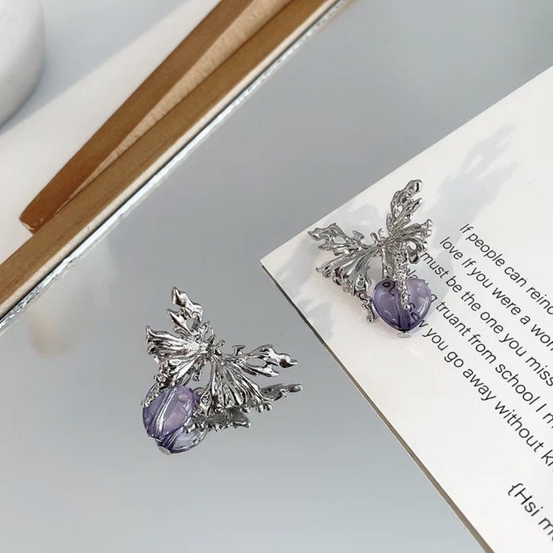 Bông Tai Mạ Bạc 2023 Hình Bướm Đơn Giản Phong Cách Punk Ngọt Ngào Cho Nữ