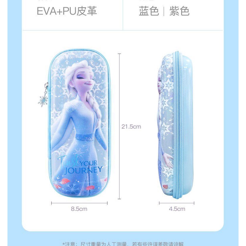 Disney DISNEY Hộp Đựng Bút Chì EVA Chống Sốc Cỡ Lớn In Hoạt Hình Frozen 3D Dễ Thương Cho Bé D4SZ 2023