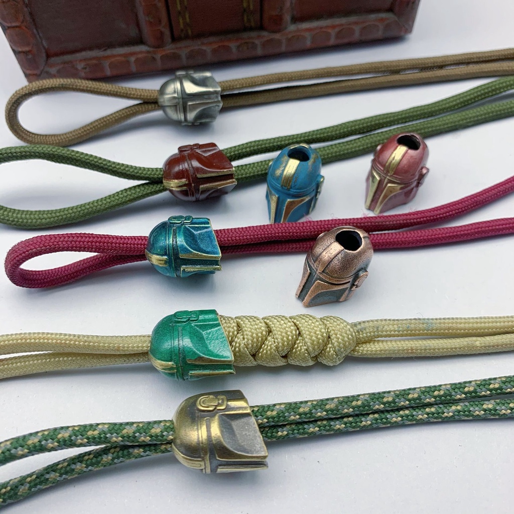 Móc Điện Thoại / Chìa Khóa Bằng Đồng Nguyên Chất Chạm Khắc Hình Star Wars Mandalorian Niche Edc