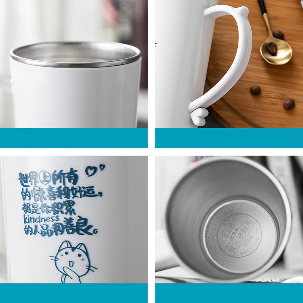 Cốc Uống Nước Bằng Thép Không Gỉ Đa Năng Có Tay Cầm Có Thể Tái Sử Dụng