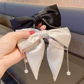 Kẹp tóc nơ màu đen phong cách vintage hàn quốc