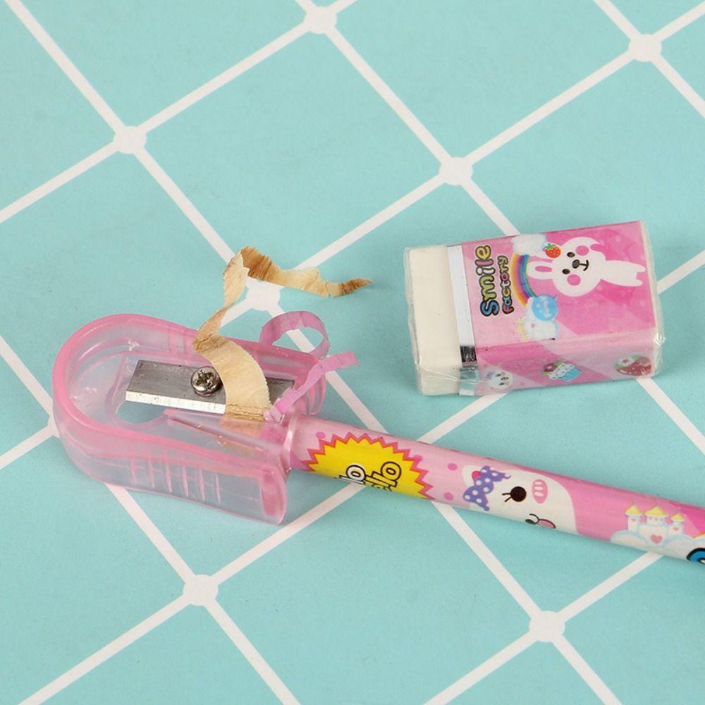 Set 6 Thước Kẻ Kèm Gôm Tẩy Hình Dáng Dễ Thương Cho Bé