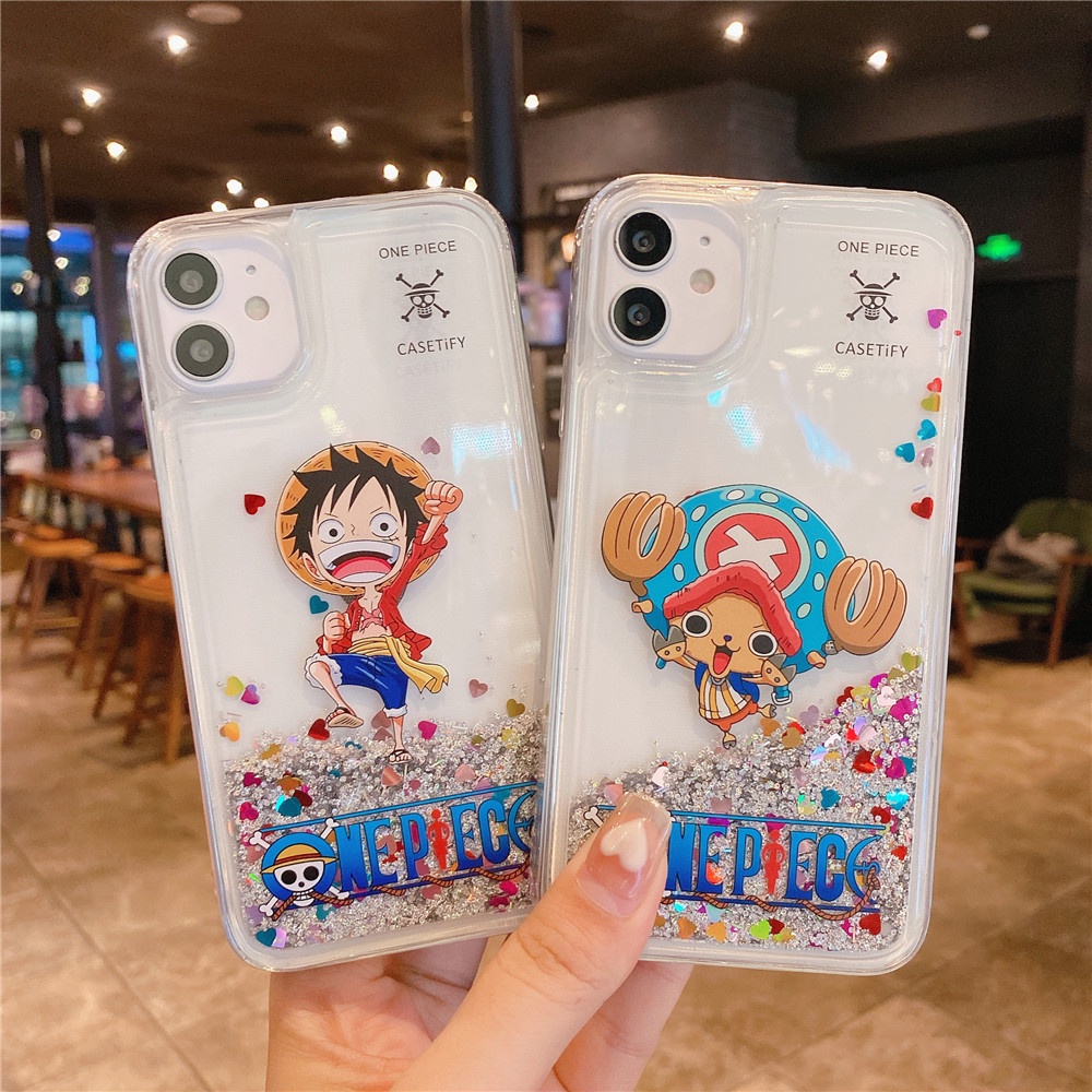 Ốp Điện Thoại Kim Tuyến Nước In Hoạt Hình One Piece Cho IPhone 14 Pro Max / 14 Plus / 13 Pro Max / 12 Pro Max / 11 Pro Max / XS Max
