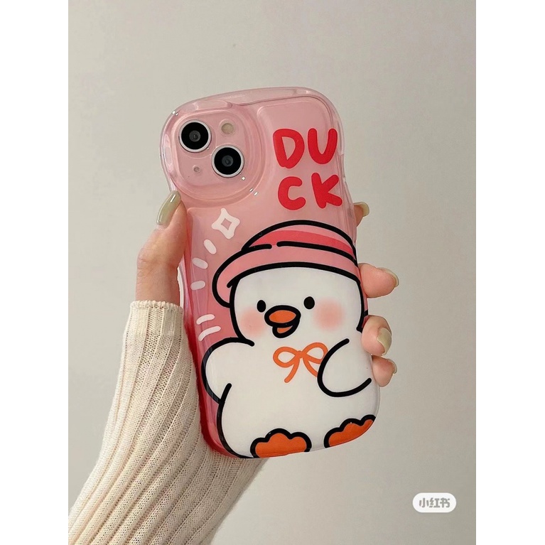 ✅Ốp Điện Thoại Mềm Trong Suốt Hình Vịt Hồng Cho iPhone 14promax 13pro Niche 11 / 12 xs / xr 7 / 8Plus