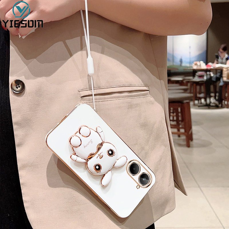 Ốp Điện Thoại Silicone Mềm Chống Sốc Có Giá Đứng Hình Thỏ Cho Realme 10 9 Pro Plus 5G 8 8 Pro 4G