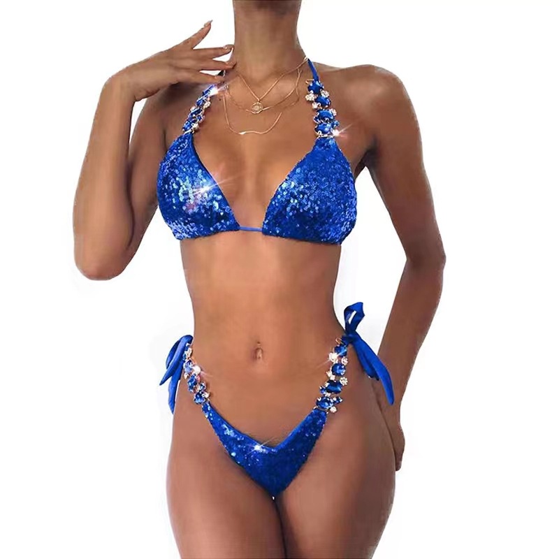 Bikini Đính Kim Cương Giả Nhiều Màu Sắc / Băng Quấn Chéo Mới Cho Nữ