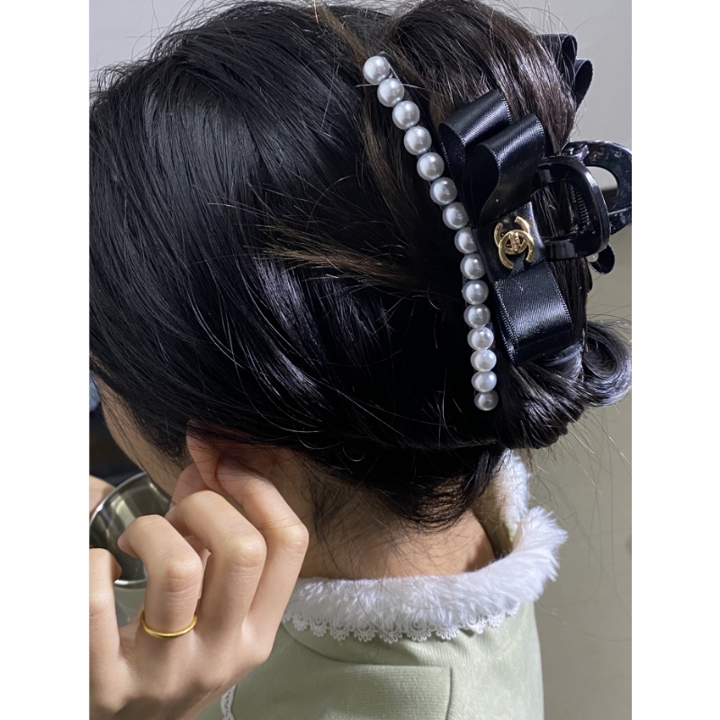 Kẹp Tóc Nơ Lớn Đính Ngọc Trai Phong Cách Pháp Cổ Điển Kiểu Mới 2023