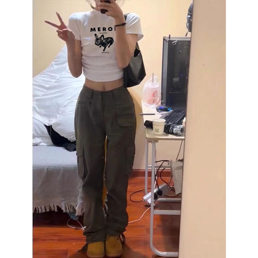 COZOK Áo Thun Ngắn Tay Dáng Ôm In Họa Tiết Thời Trang