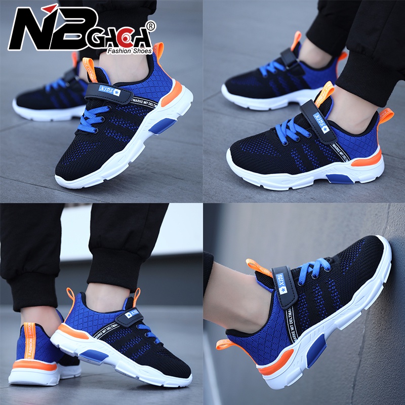 Giày Thể Thao Đế Cao Su Mềm Siêu Nhẹ Phối Lưới Thoáng Khí Cho Bé 5-18 Tuổi Size 28-39