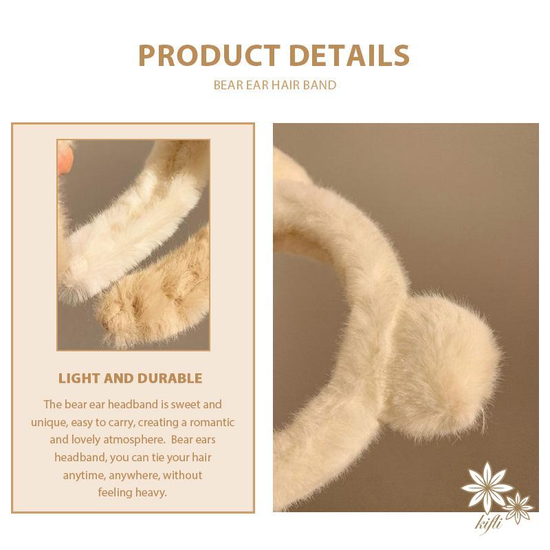 Băng Đô Cài Tóc Tai Gấu Bằng Lông Nhung Trắng Dễ Thương Xinh Xắn Cho Nữ 2023