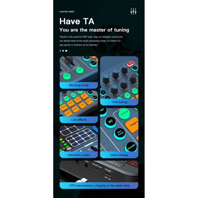 Thẻ Âm Thanh M6 Mini Hỗ Trợ Phát Sóng Trực Tiếp 48V