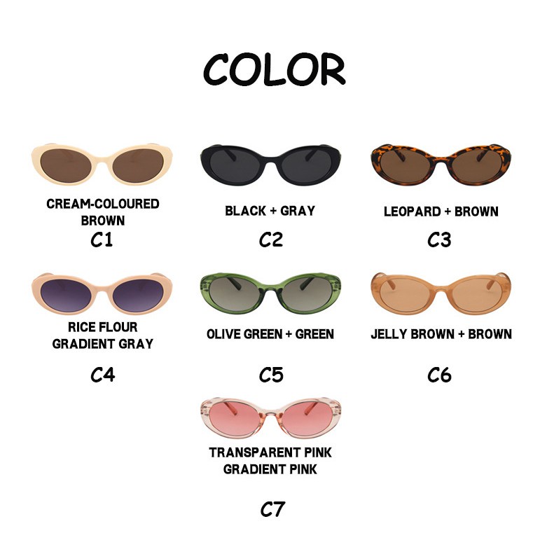 Kính Mát Gọng oval Phong Cách retro Thanh Lịch