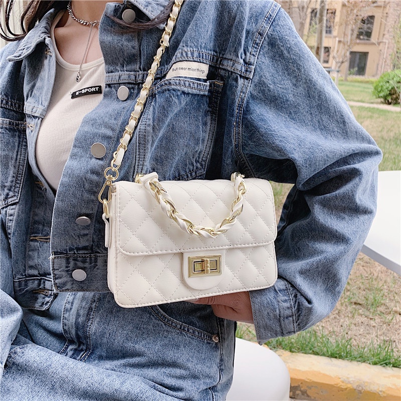 Ielgy Túi Xách messenger Có Dây Xích Đeo Vai Phong Cách Hình Thoi Đa Năng Dành Cho Bạn Nữ