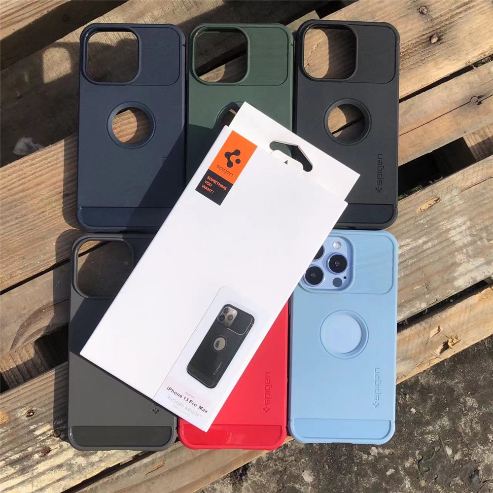 SPIGEN Ốp Lưng Nhám Viền Màu Cho Điện Thoại iPhone 13 / 13 Pro / 13 Pro Max / 12 / 12 Pro / 12 Pro Max