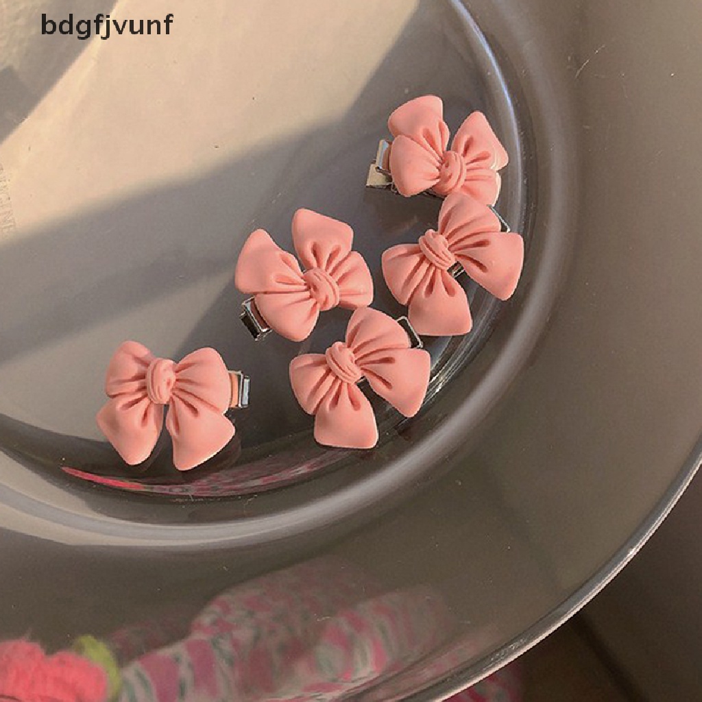 Set 5 Kẹp Tóc Mini Hình Hoa Hồng / Trái Tim / Nơ Xinh Xắn Cho Nữ