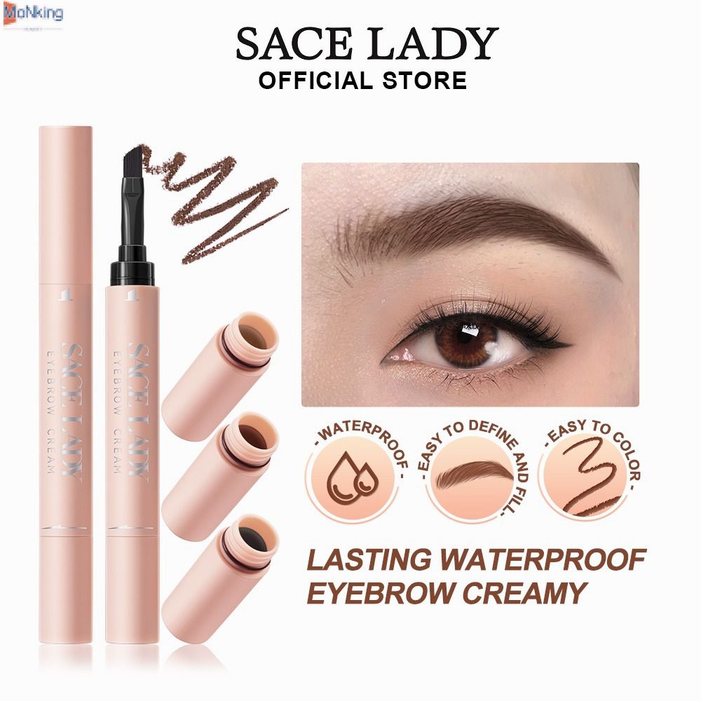SACE LADY Kem Kẻ Mắt Lông Mày Gel Kẻ Lông Mày Hình Xăm Lâu Trôi Chống Nước Kèm Cọ 2 Trong 1 Chì Kẻ Lông Mày Sắc Tố Trang Điểm Mắt ^ MK ^