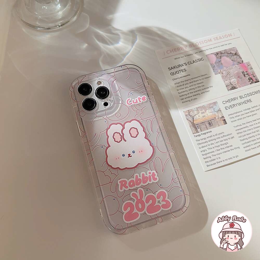Ốp Điện Thoại TPU Mềm Trong Suốt Chống Bụi Bẩn In Hình Thỏ Hoạt Hình Dễ Thương Cho IPhone 14 Pro Max 13 12 11 Pro Max
